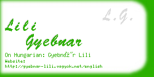 lili gyebnar business card